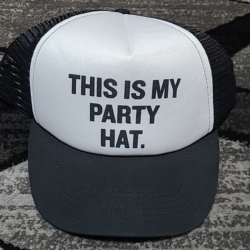 THIS IS MY PARTY HAT MESH TRUCKER HAT